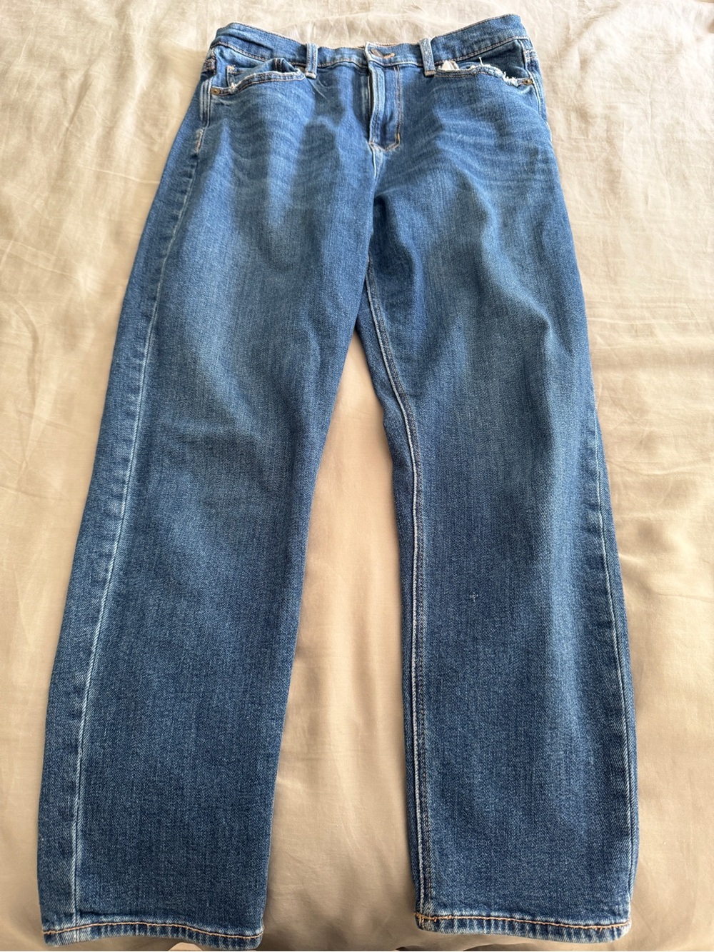 American Eagle Outfitters Women's Straight Leg Jeans - Blue Denim